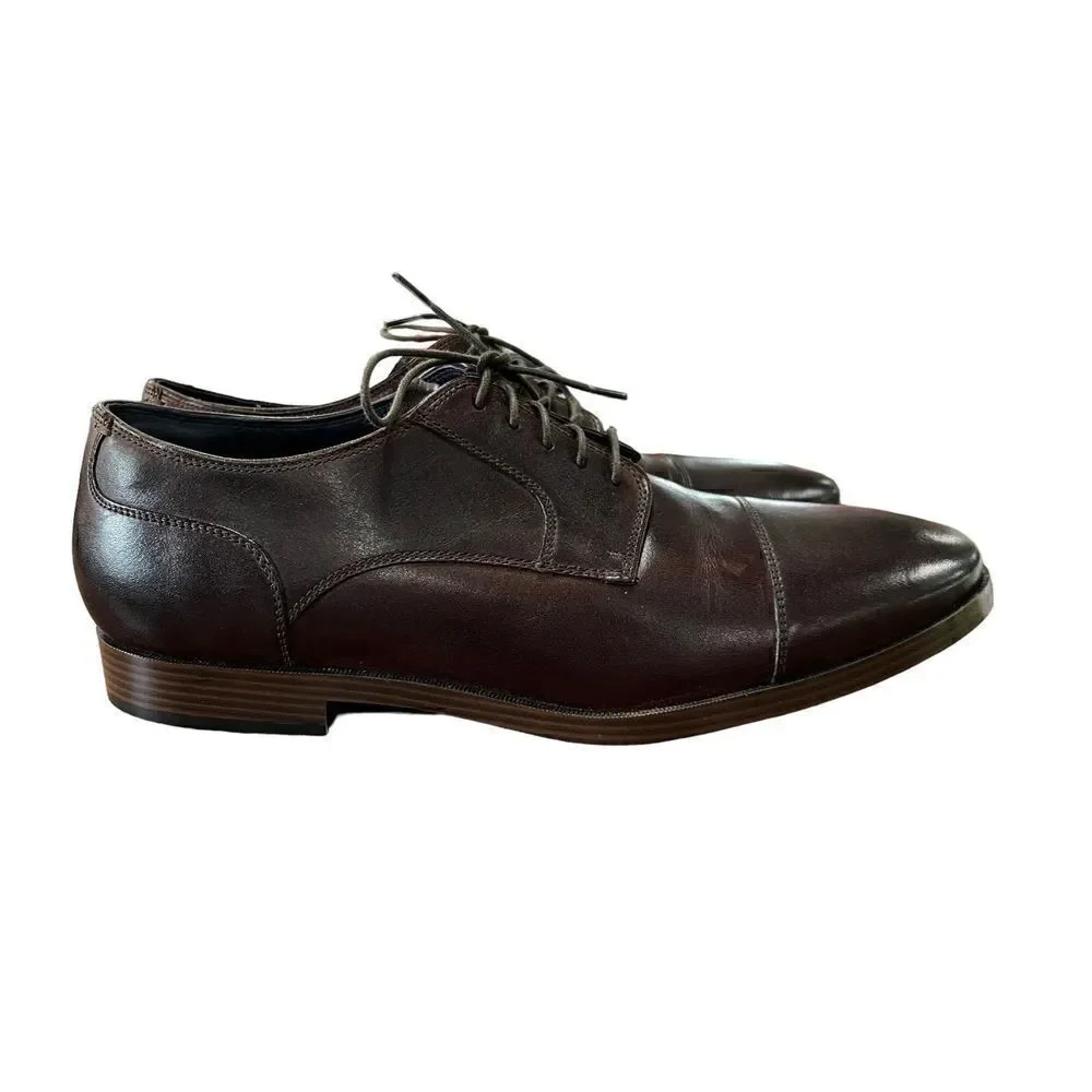 Cole Haan Men’s Harrison Grand Cap Toe Oxford British burgundy brown 12M